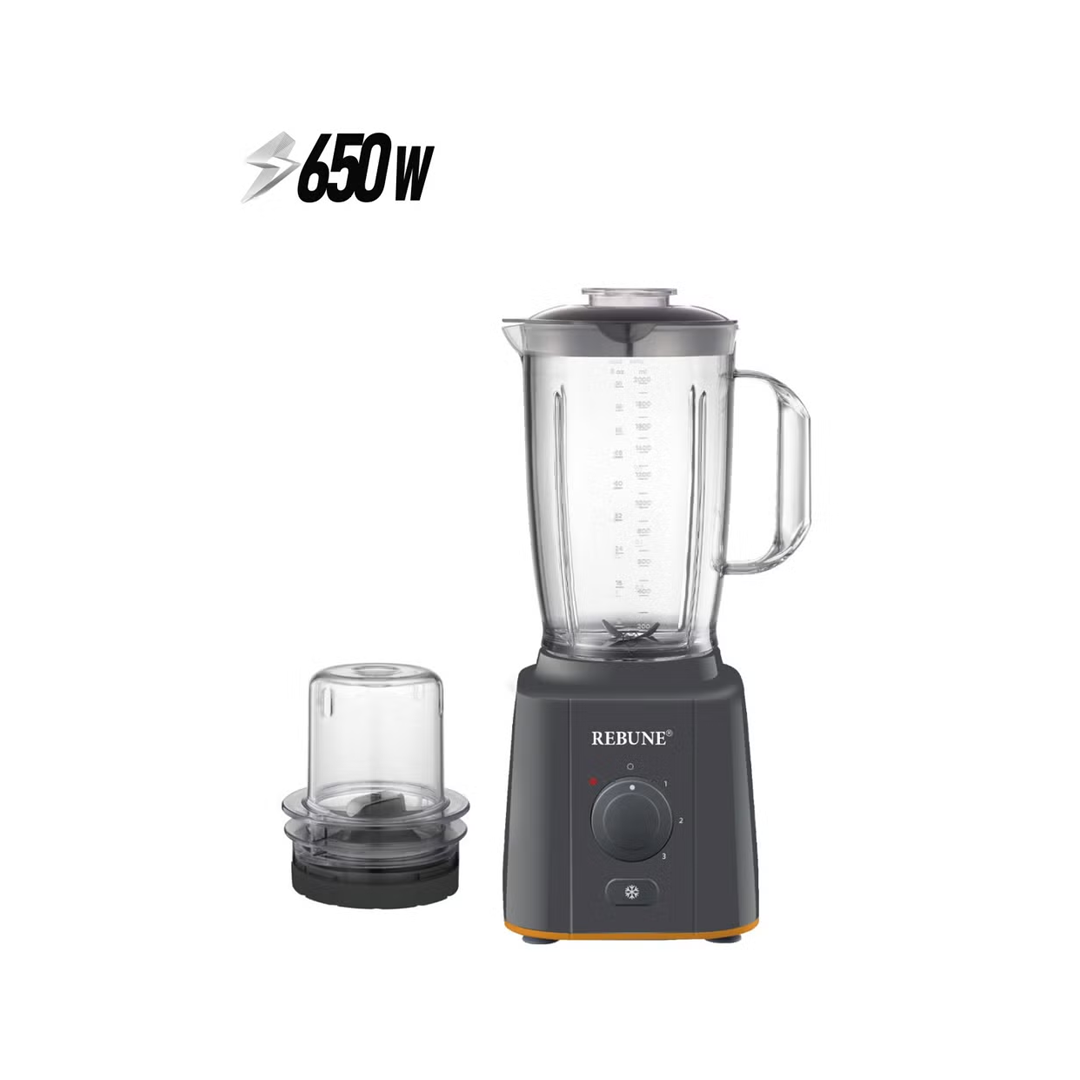 خلاط مع مطحنة ريبون 2 لتر زجاج أسود-RE-2-140