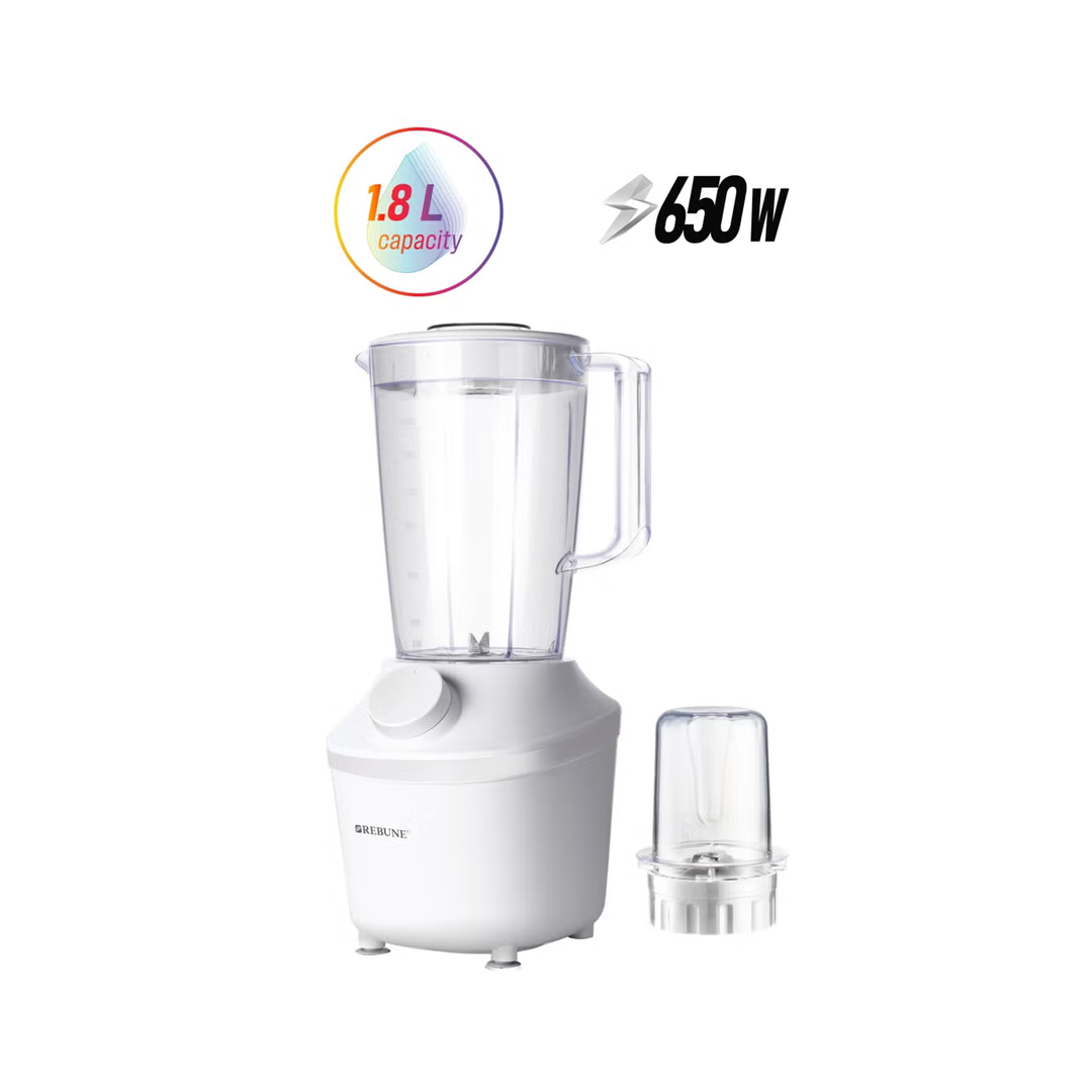 خلاط ريبون 1.8 لتر مع مطحنة لون أبيض-RE-2-195(W)