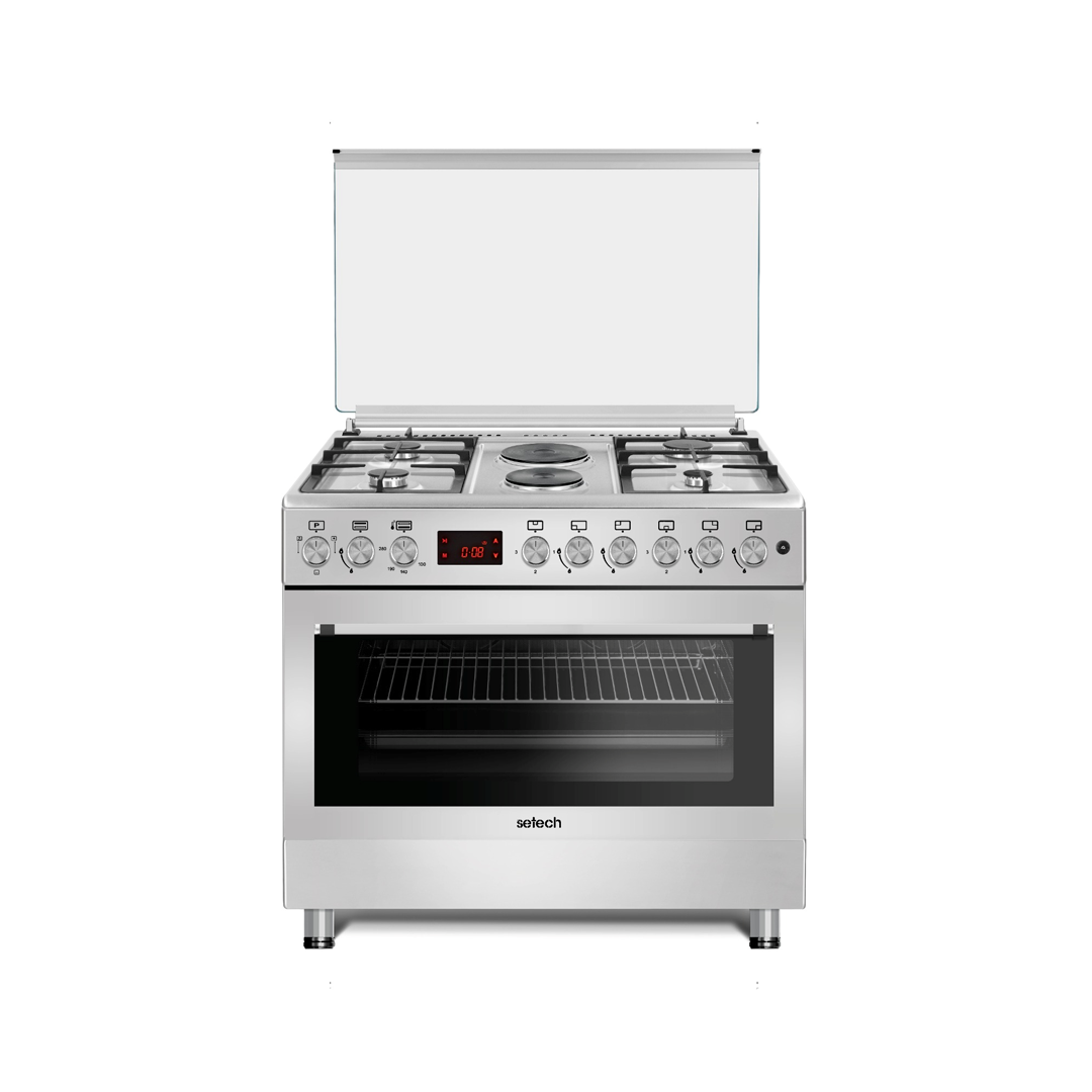 فرن سي تك 4 عين غاز + 2 عين كهرباء ستيل 90*60 SCF9P42GF-HIXD