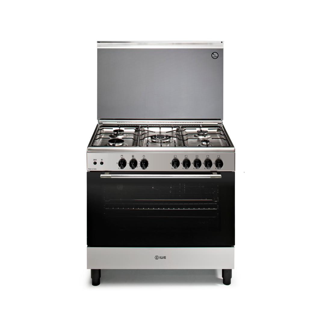 فرن غاز اي ليف أسود 5 عيون 90*60 ستيل-SO296.50EGX