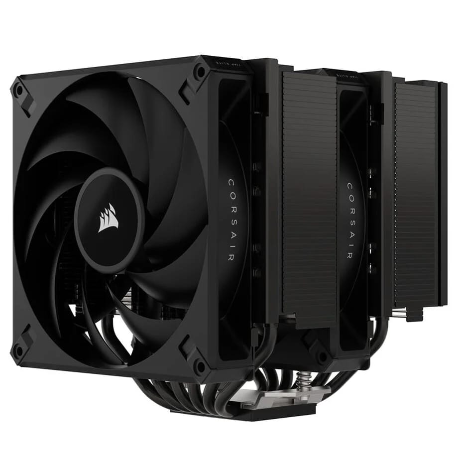 مبرد هوائي للمعالج Corsair A115، مروحتين - 140 مم، أسود Z.17669303000603423
