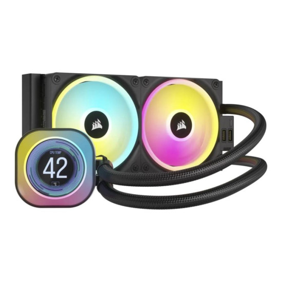مبرد مائي للمعالج كورسير Corsair iCUE LINK H100i LCD 240 مم RGB، أسود Z.17669354386976843