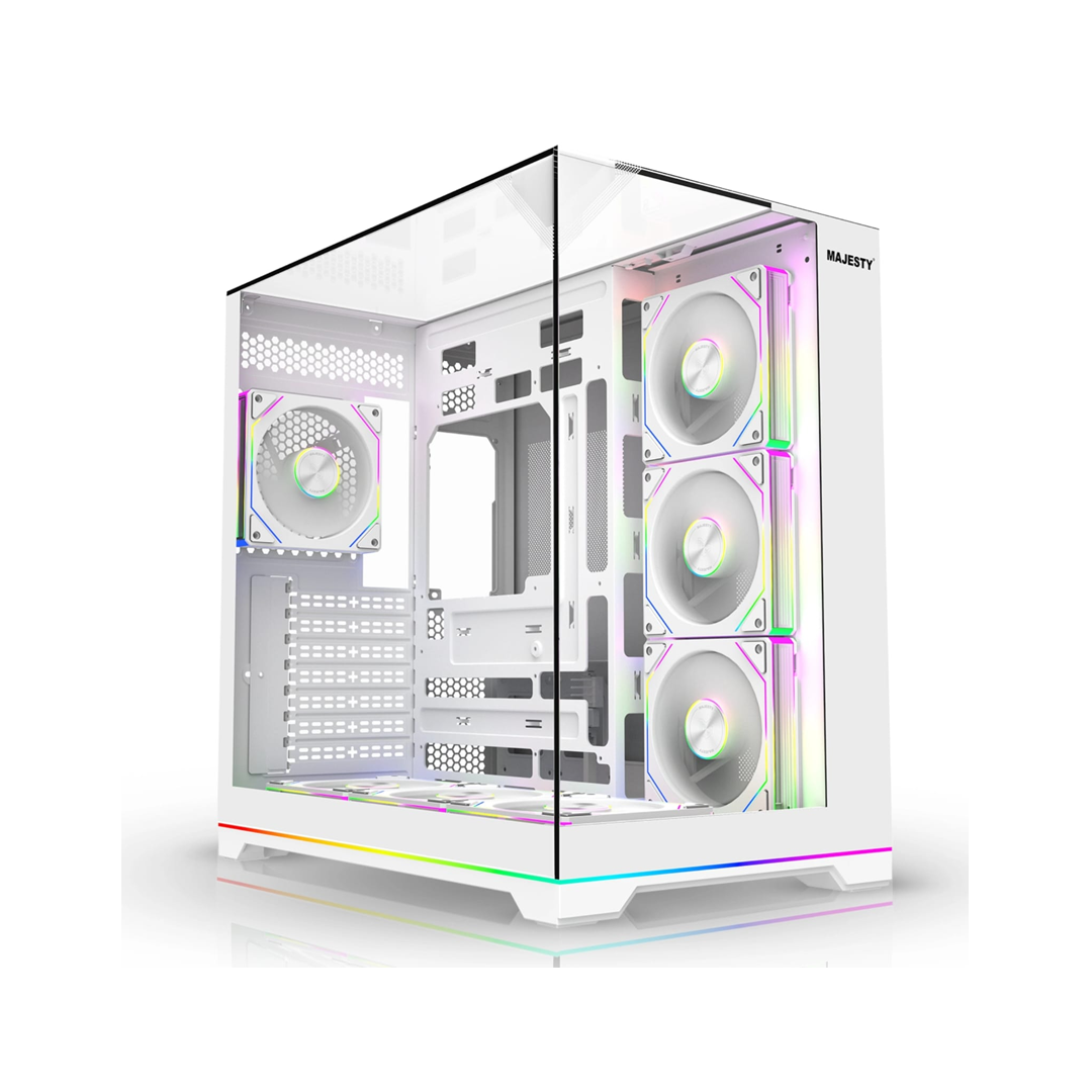 صندوق كمبيوتر MAJESTY X SPACE PLUS MID TOWER -ابيض