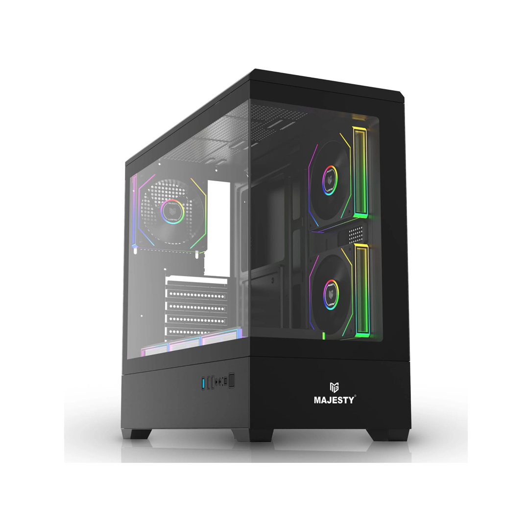 صندوق كمبيوتر MAJESTY RAAD PRO ARGB MID TOWER-اسود