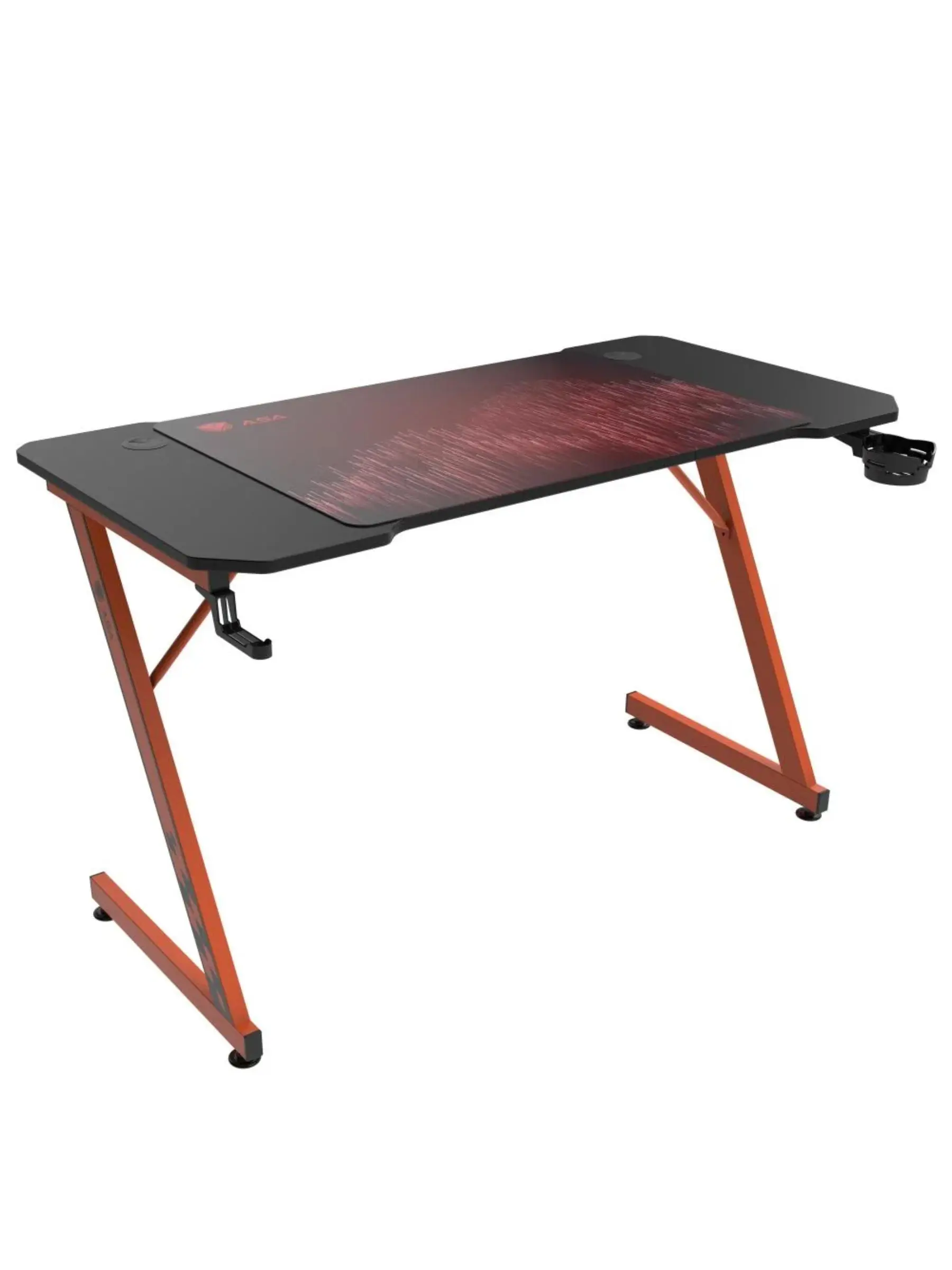 طاولة قيمنق ASA Z-Design - أسود وبرتقالي مع ماوس باد هدية -Z.17754083809141402