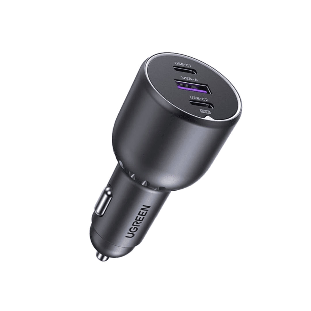 شاحن سيارة يوجرين بمنفذين USB-C وبمنفذ USB بقوة 130 واط