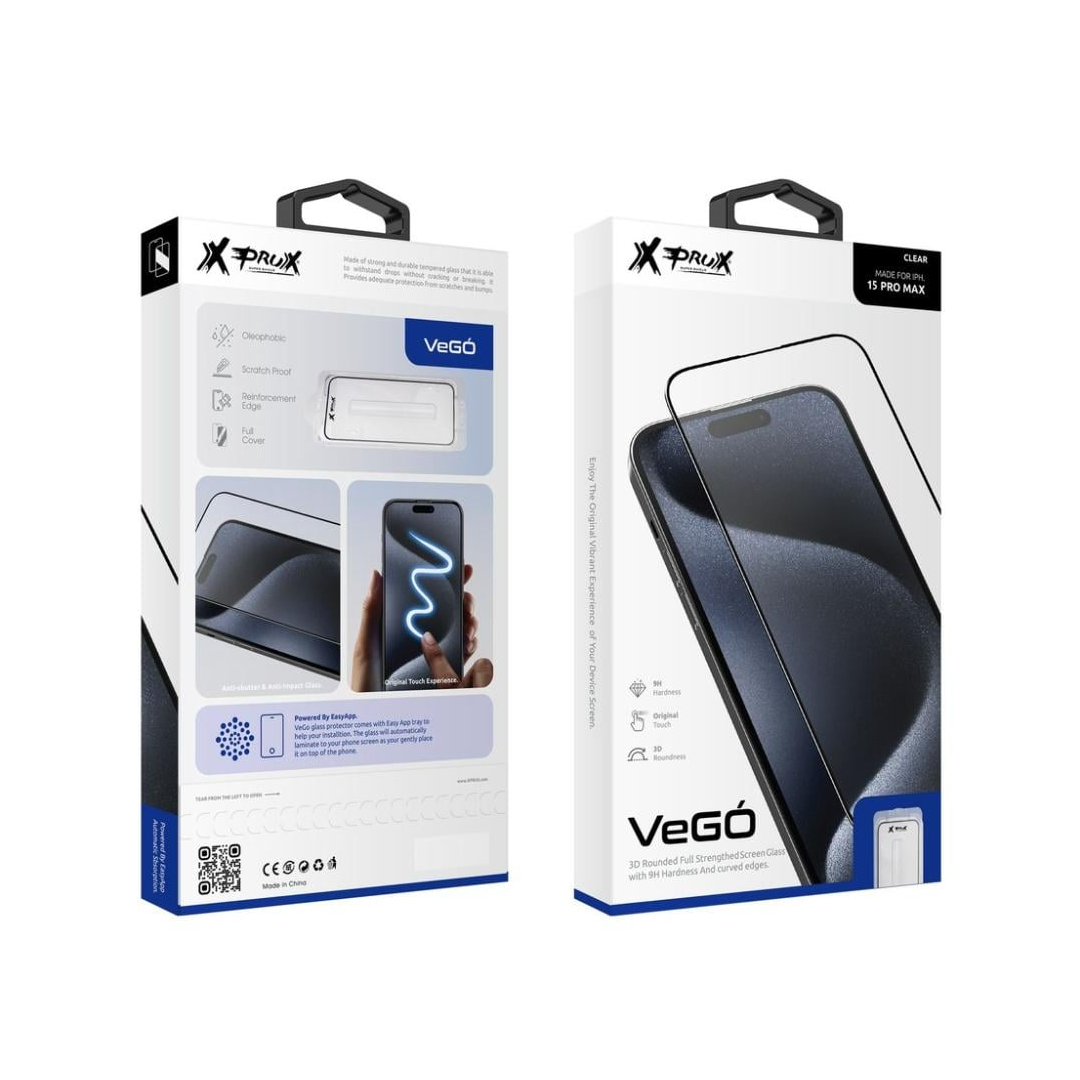 حماية شاشة لأجهزة الايفون 16 من اكس بروكس vego-شفاف- ايفون 16بلس-Z.22327.4906391000000015957